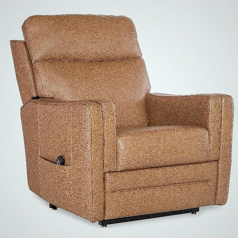 Beaumont Lane Power Leather Lift Chair with Power Headrest in Brown