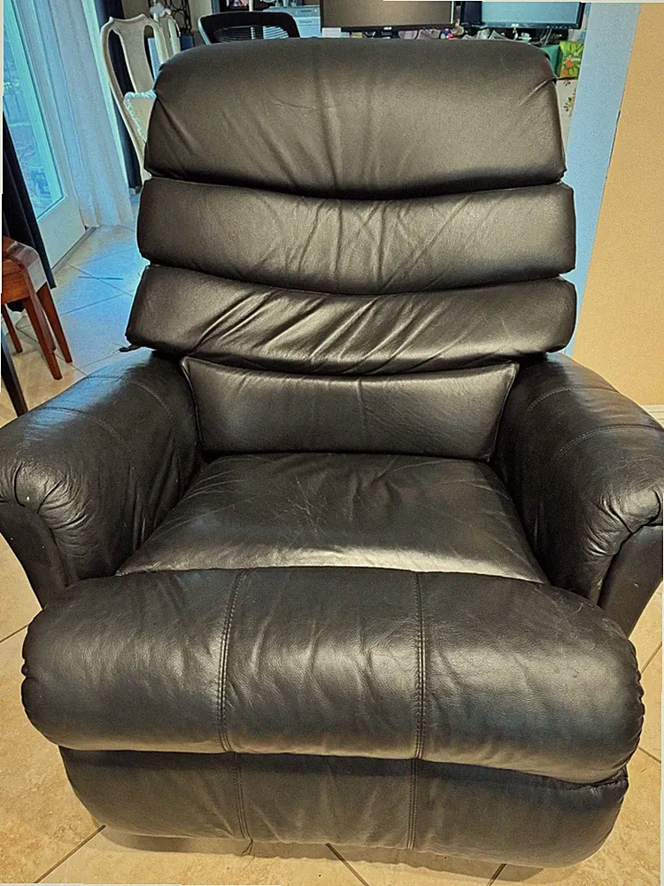 Black Leather Massager Reclining Chair- Black