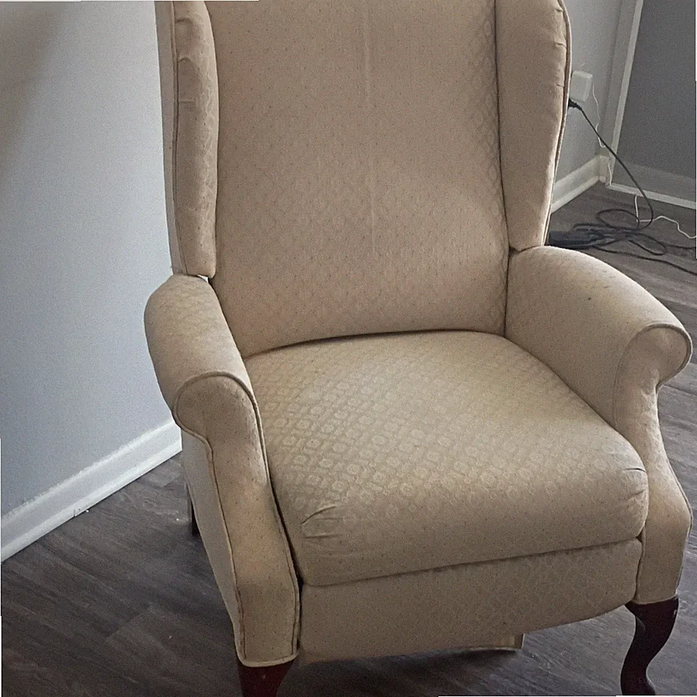 Lane Furniture Industries Beige Reclining Chair Geometric Acrylic Polyester