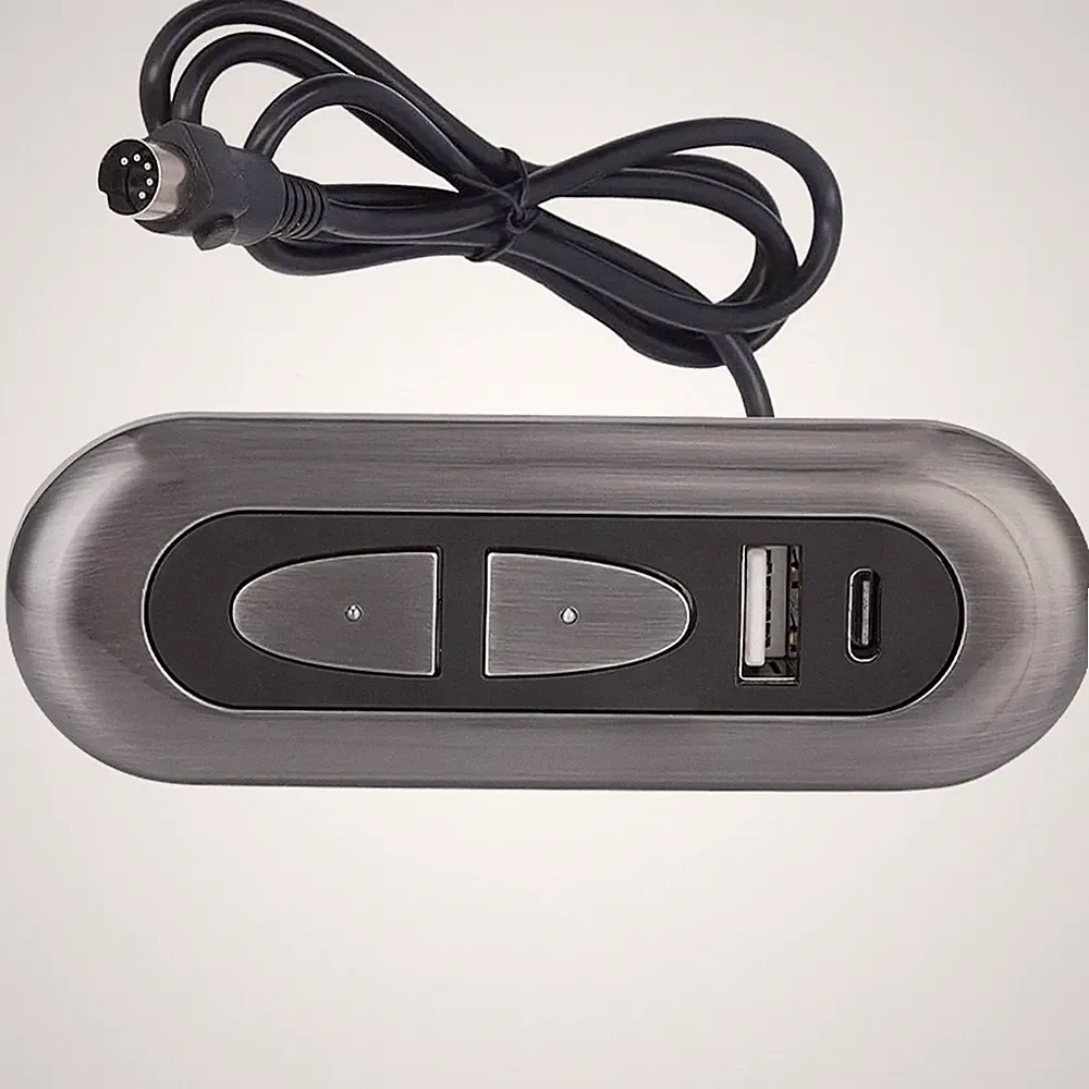 Lift Chair Remote, 2-Button, 5-Pin Plug, USB A, C Ports, Okin, Limoss, Lane.