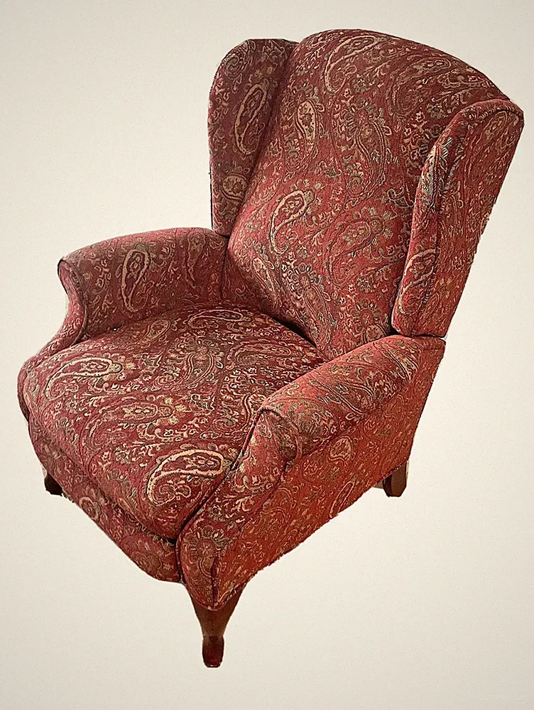 Vintage Recliner Wing Chair by Lane Furniture California USA Fabric Manual - NJ